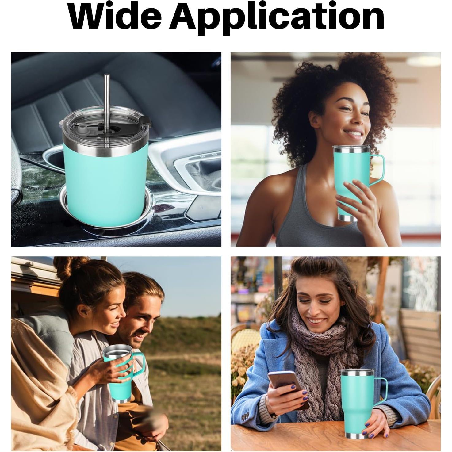 Taza de viaje aislada GUDEMAO 20 oz acero inoxidable verde