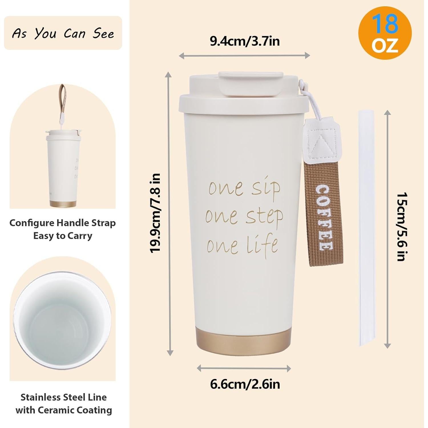 Taza de Café Aislada ZaoanHom 532 ml Cerámica Blanca