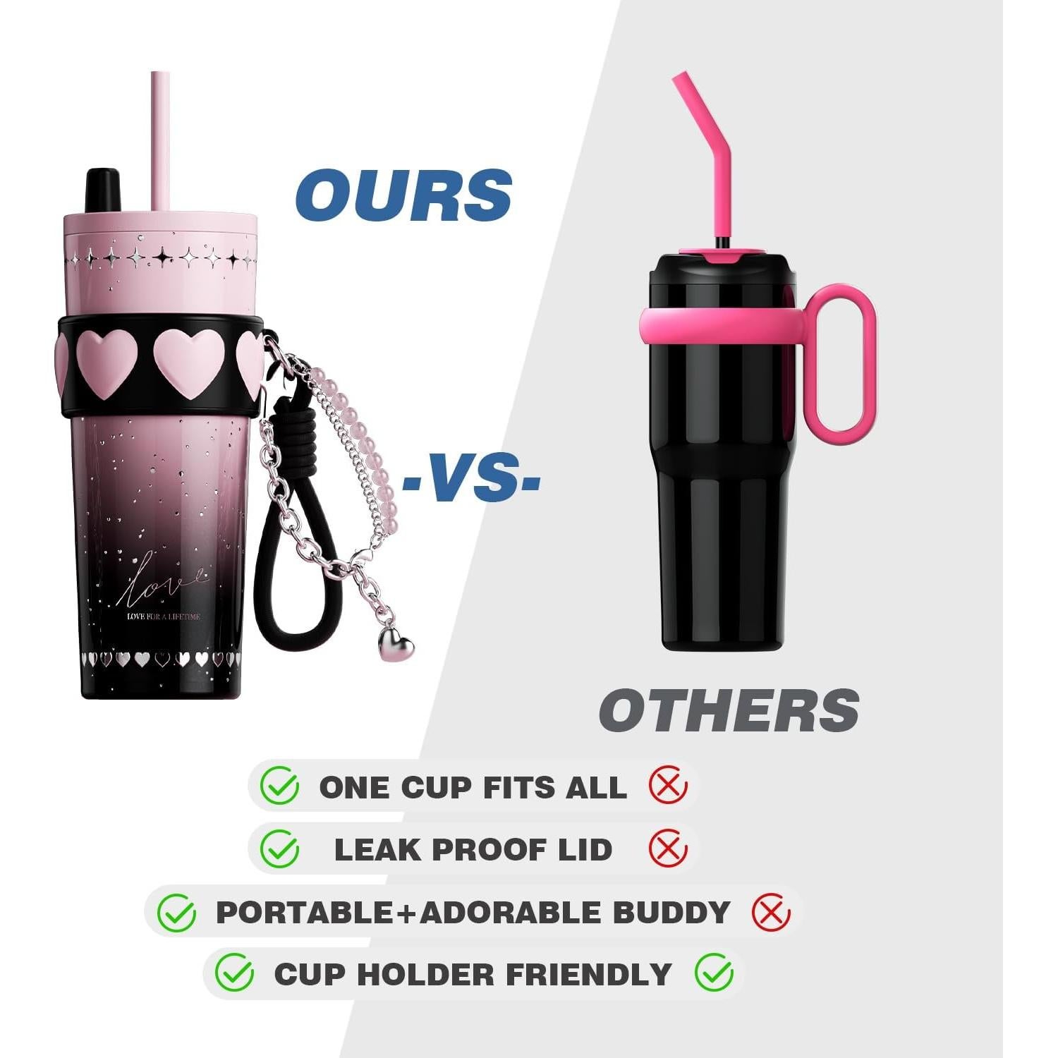 Taza de acero inoxidable 24 oz Sidagar rosa aislada a prueba de fugas