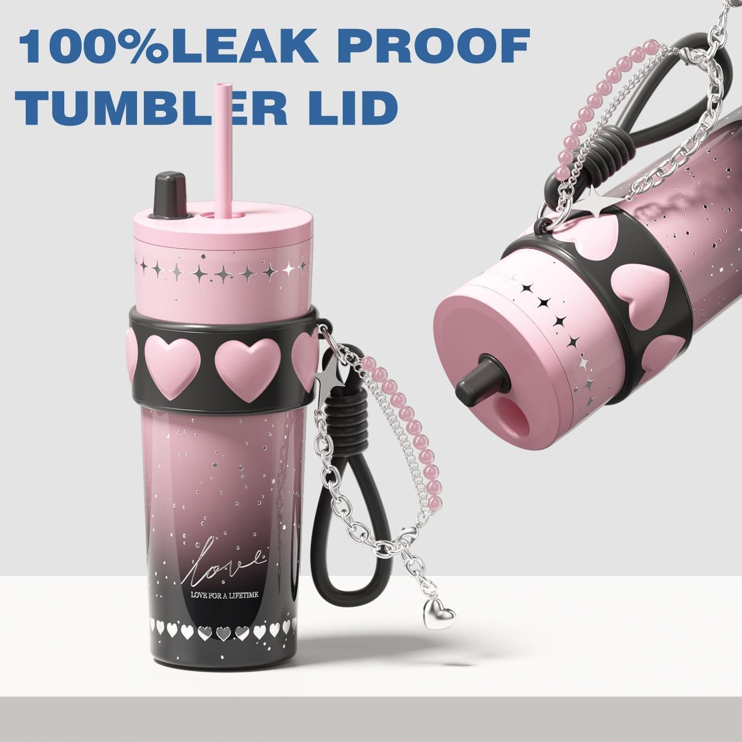 Taza de acero inoxidable 24 oz Sidagar rosa aislada a prueba de fugas