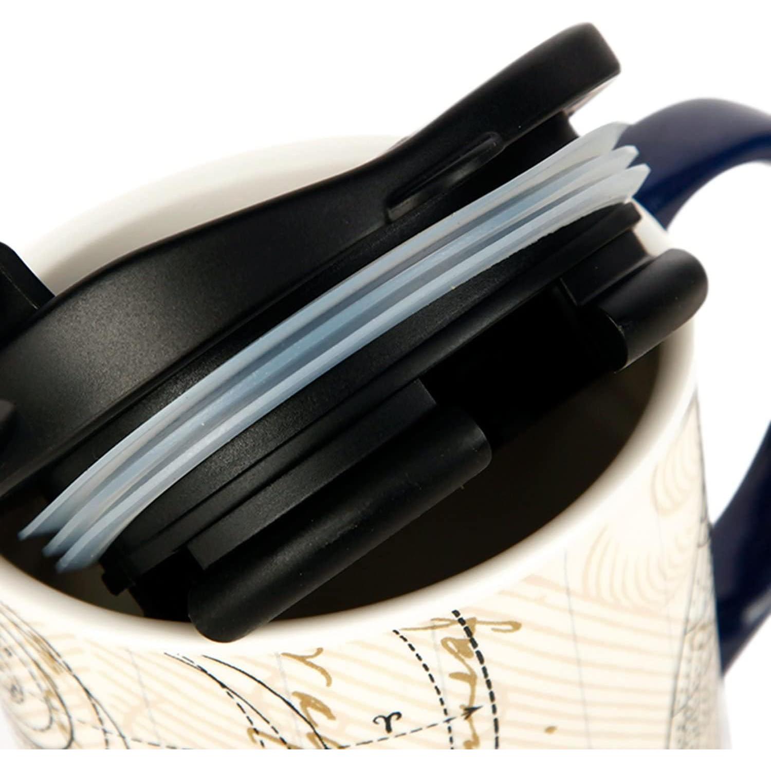 Taza de Viaje Cerámica Topadorn 0.5L Azul con Asa y Caja