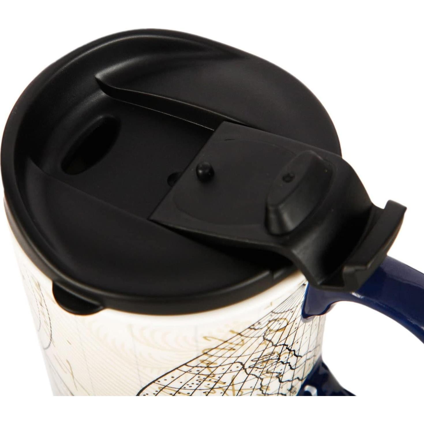 Taza de Viaje Cerámica Topadorn 0.5L Azul con Asa y Caja