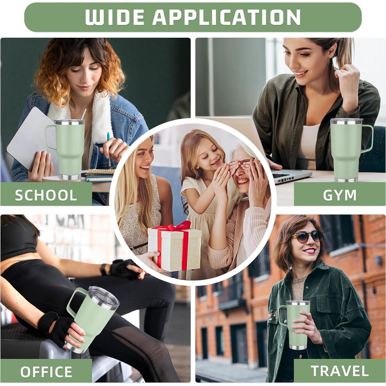 Taza Aislada de Acero Inoxidable YEBTS Vida 0.57L Verde