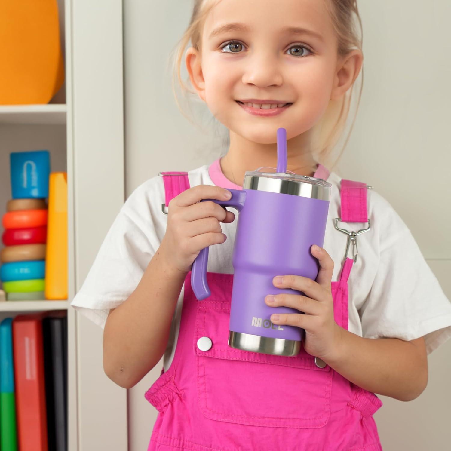 Taza de viaje Mollcity 470ml acero inoxidable azul bebé