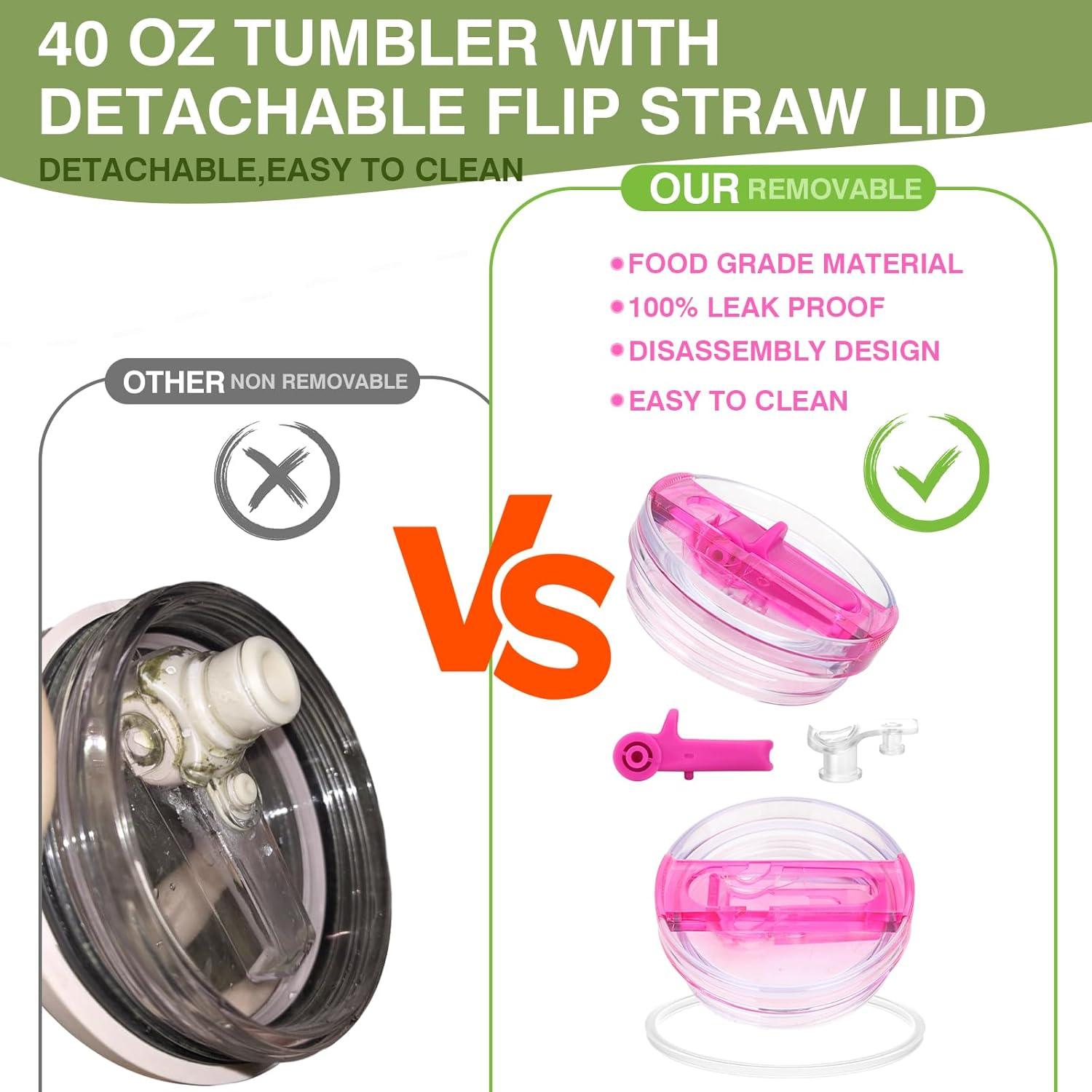 Vaso Aislado Sursip 40 oz con Asa y Popote Plegable Crema