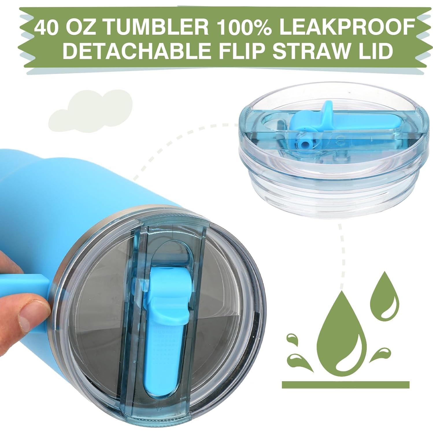 Vaso Aislado Sursip 40 oz con Asa y Popote Plegable Crema