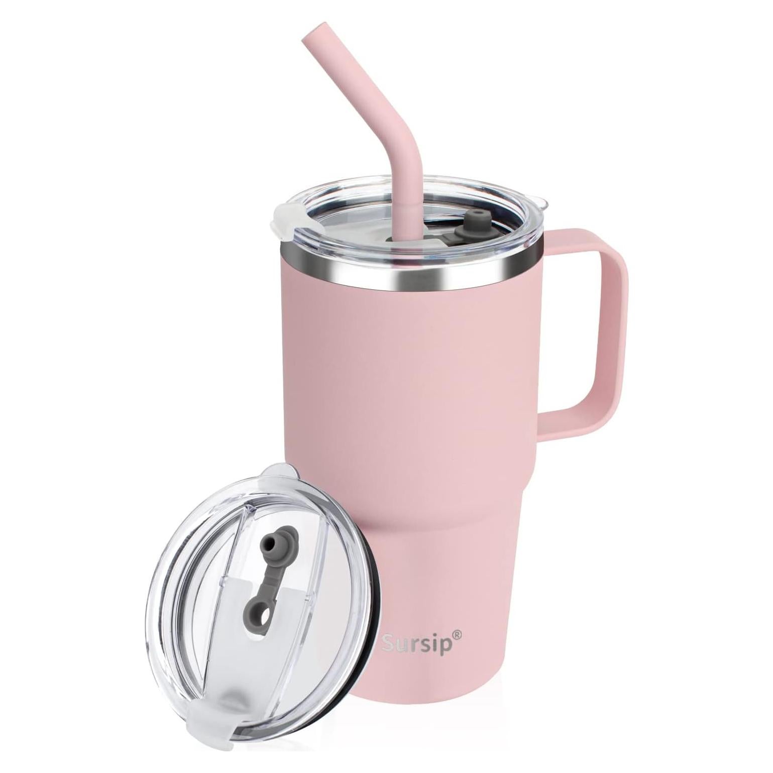 Taza Aislada Sursip 24 oz Acero Inoxidable Rosa Doble Pared