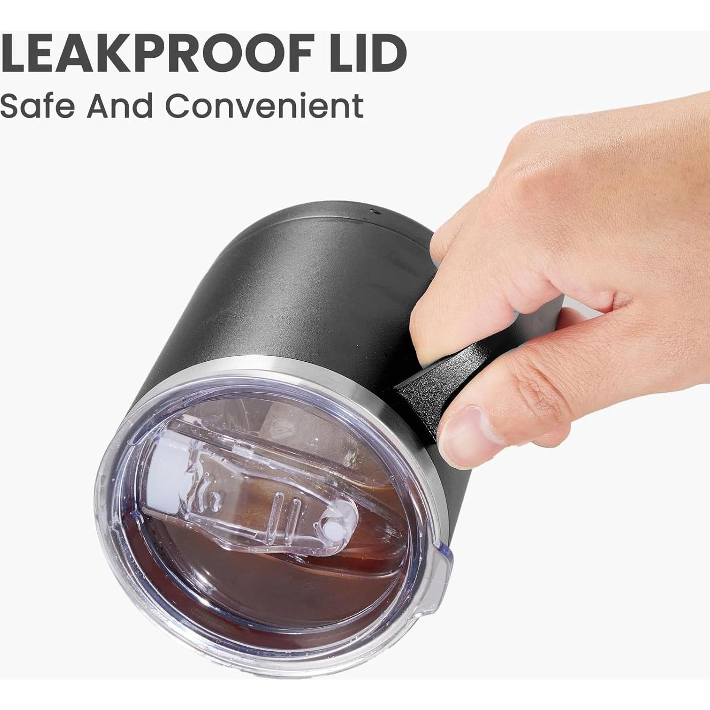 Taza de Café Aislada MEWAY 2 Unidades 12oz Acero Inoxidable Negro