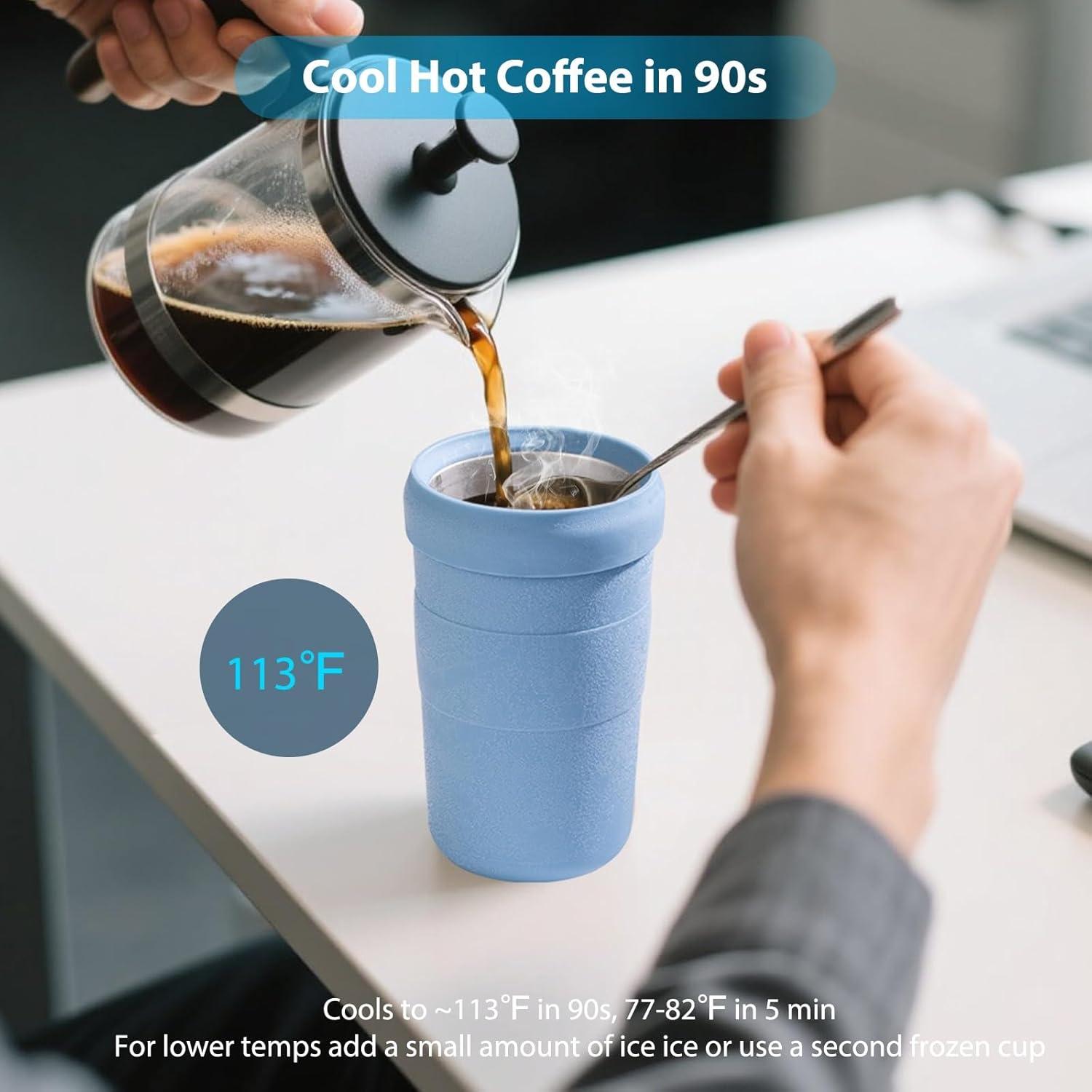 Taza de Café Helado UZG 473ml Azul Doble Pared Reutilizable