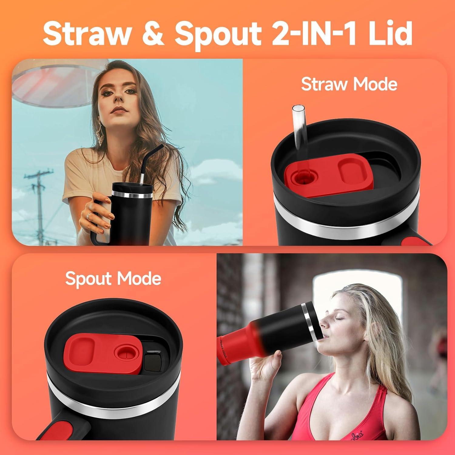 Taza de viaje 40oz GAZLEMHO acero inoxidable a prueba de derrames