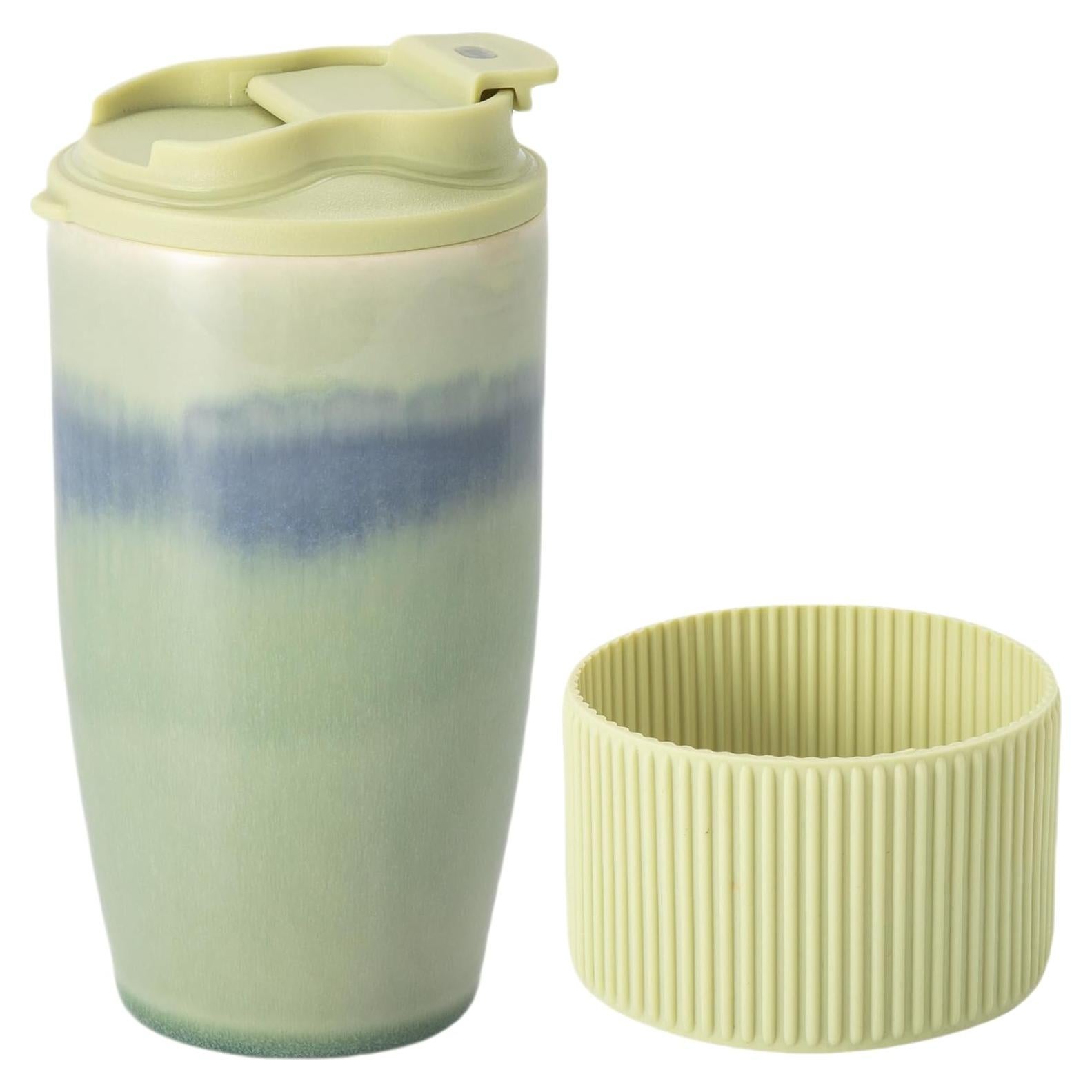 Taza de Café de Viaje TaoTaojarvie Cerámica 0.47 L Verde Claro