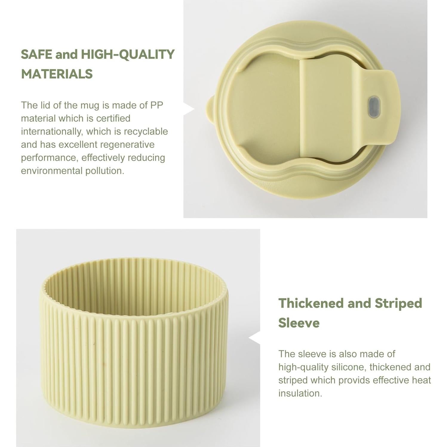 Taza de Café de Viaje TaoTaojarvie Cerámica 0.47 L Verde Claro