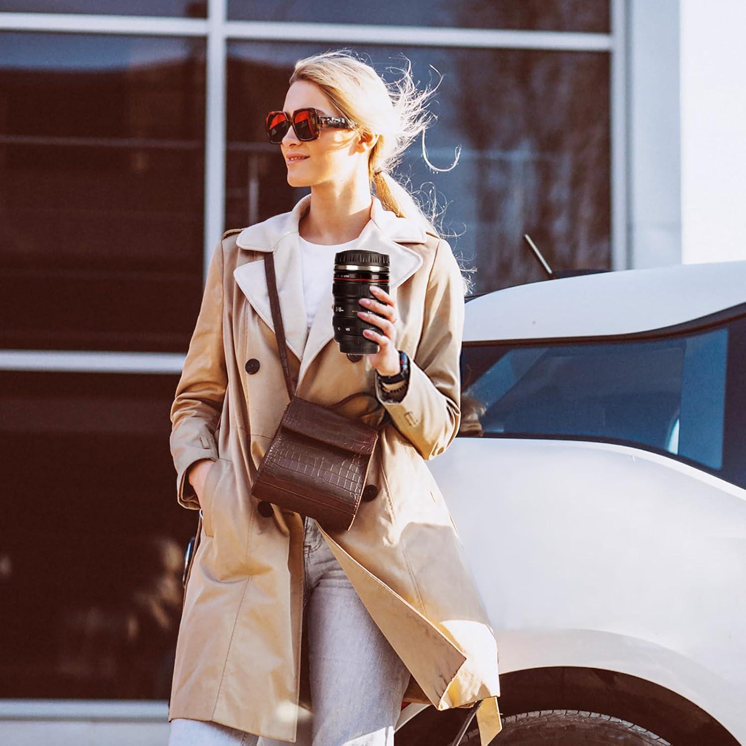 Taza de Café AMZHUB en Forma de Lente de Cámara 400ml