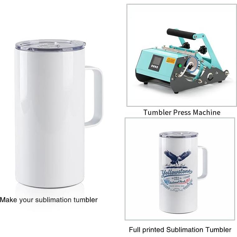 Tazas de Sublimación PYD Life 20 OZ Acero Inoxidable 4 Piezas