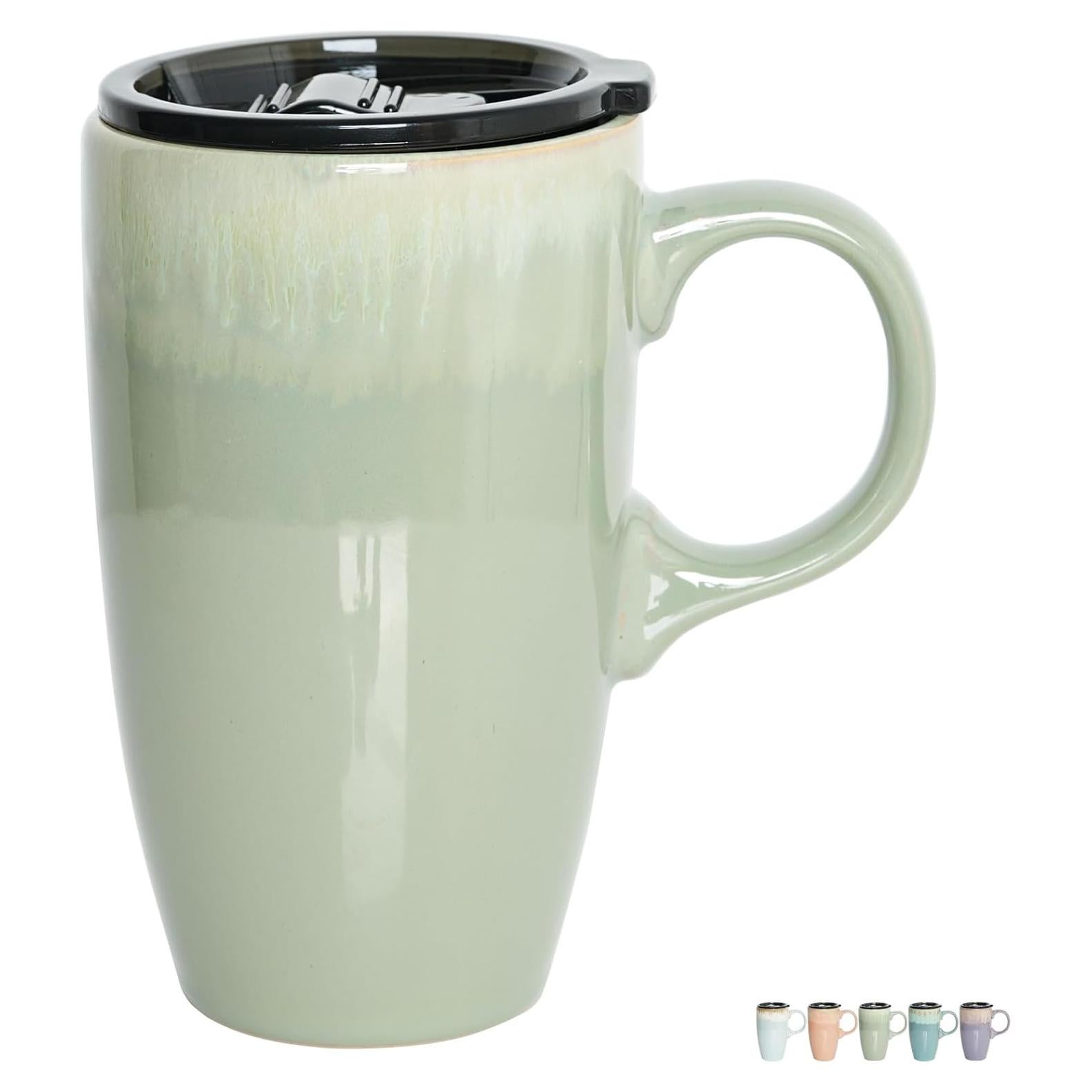 Taza de Viaje Cerámica Bosmarlin 532 ml Verde Pálido