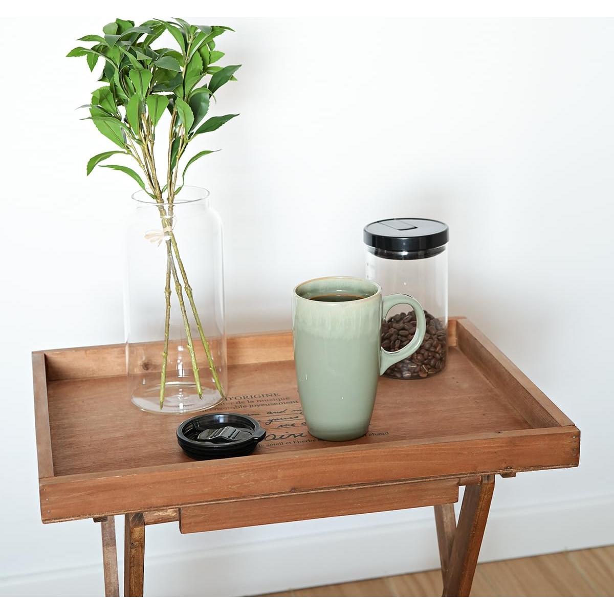 Taza de Viaje Cerámica Bosmarlin 532 ml Verde Pálido