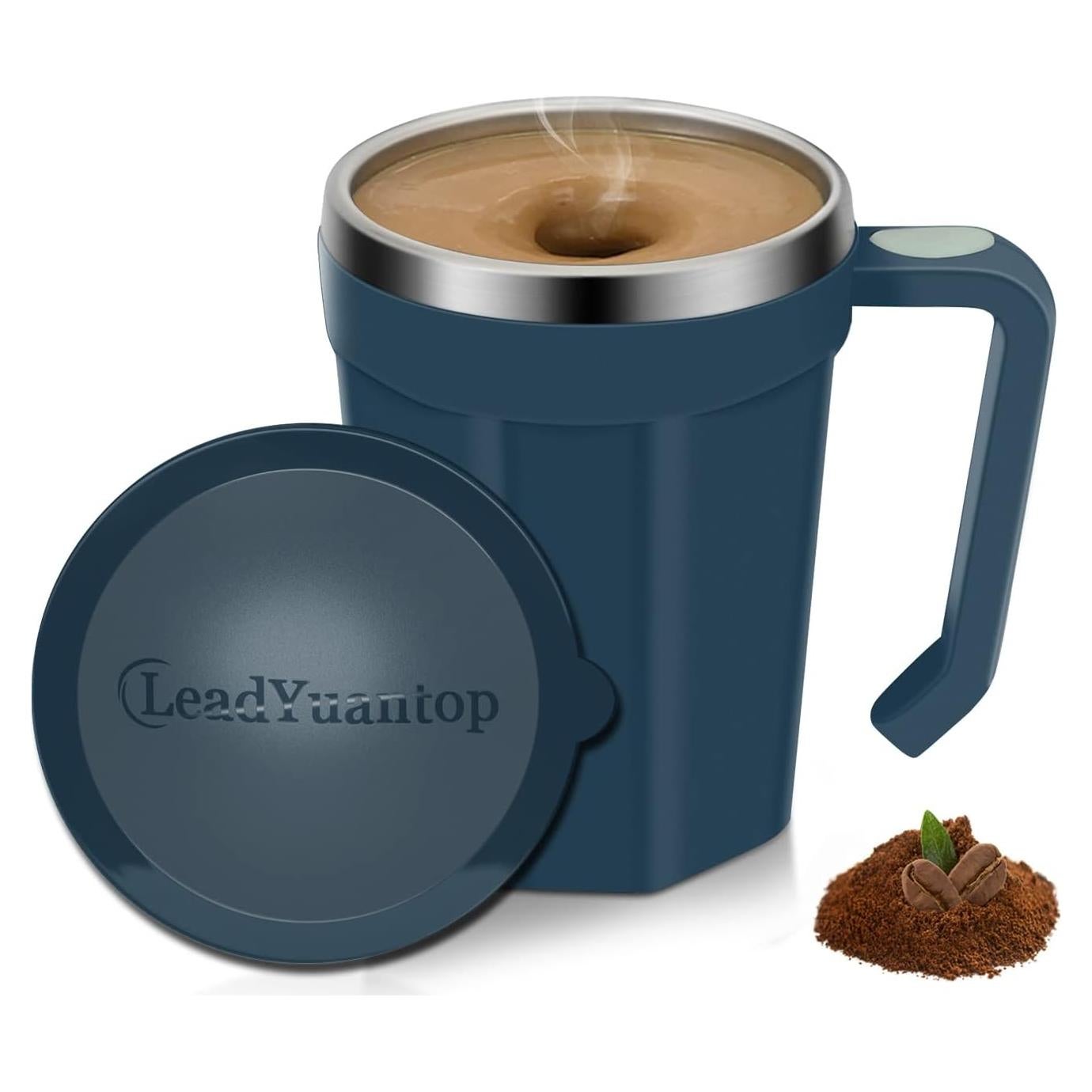 Taza de café auto mezcladora LeadYuantop 18 oz acero inoxidable