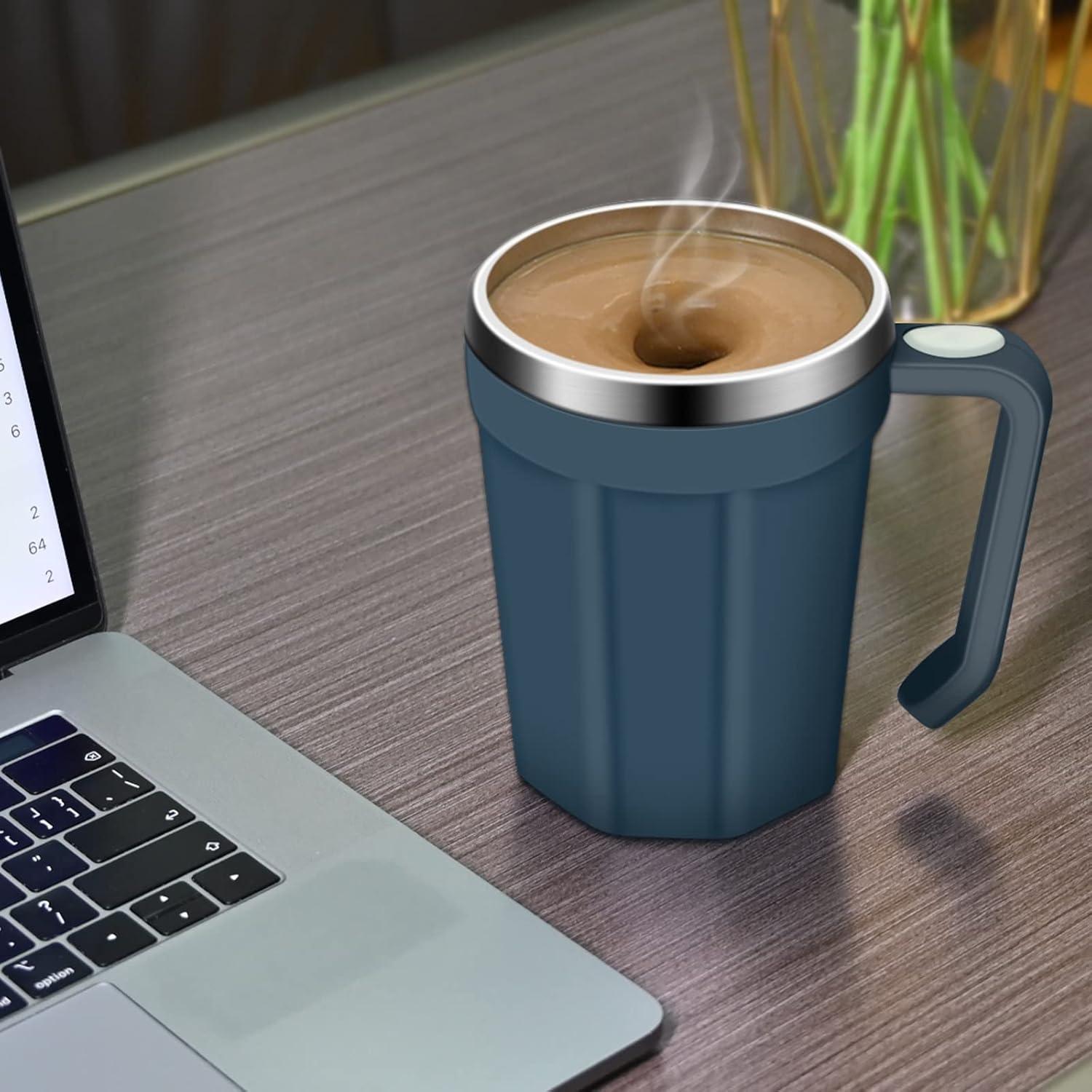 Taza de café auto mezcladora LeadYuantop 18 oz acero inoxidable