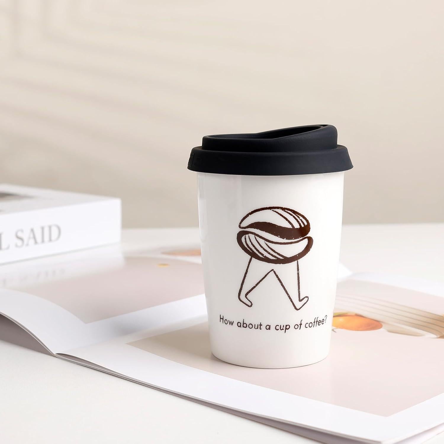 Taza de Viaje Cerámica ZEBERBO 250ml Doble Pared Aislada