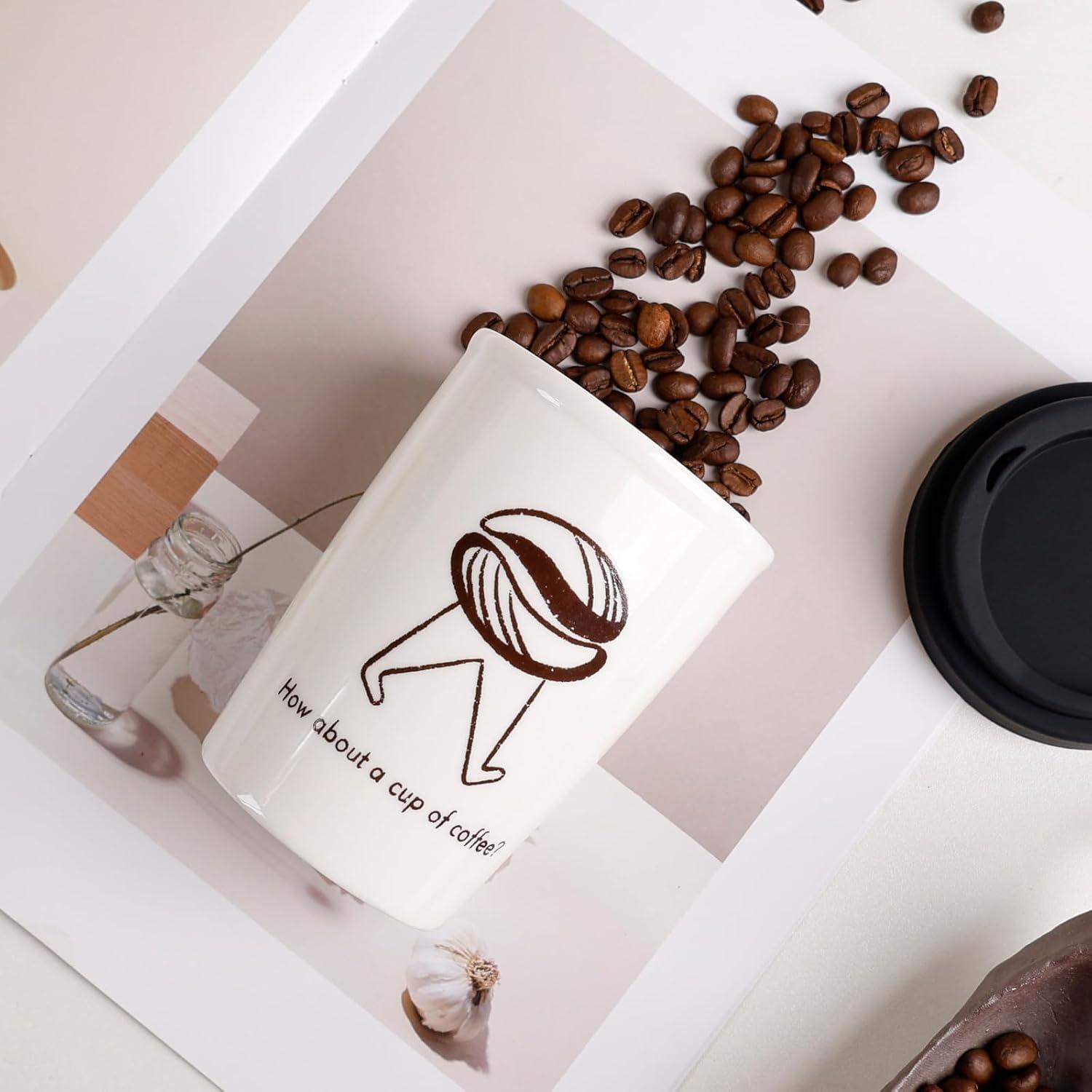 Taza de Viaje Cerámica ZEBERBO 250ml Doble Pared Aislada