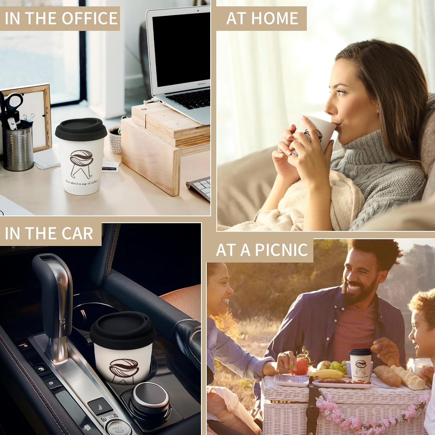 Taza de Viaje Cerámica ZEBERBO 250ml Doble Pared Aislada