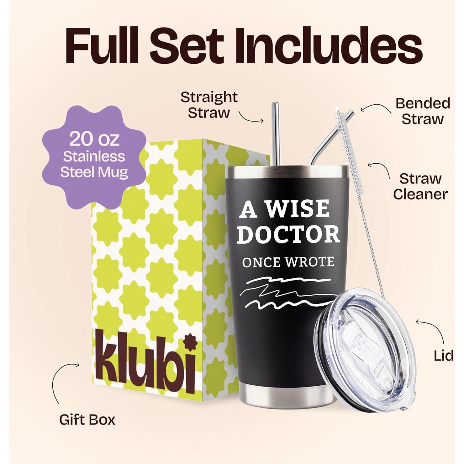 Vaso de Viaje 20oz KLUBI para Doctores - Sabio Doctor