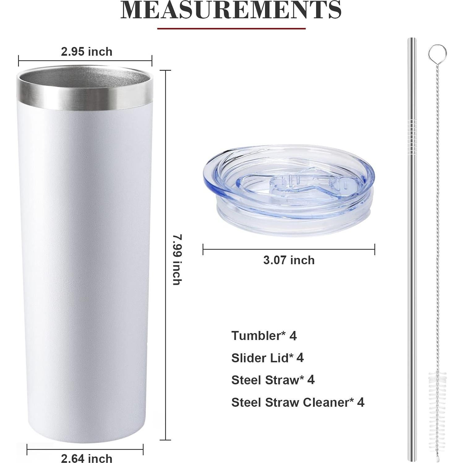 Vasos de Acero Inoxidable 20 oz FristChoice - Paquete de 4