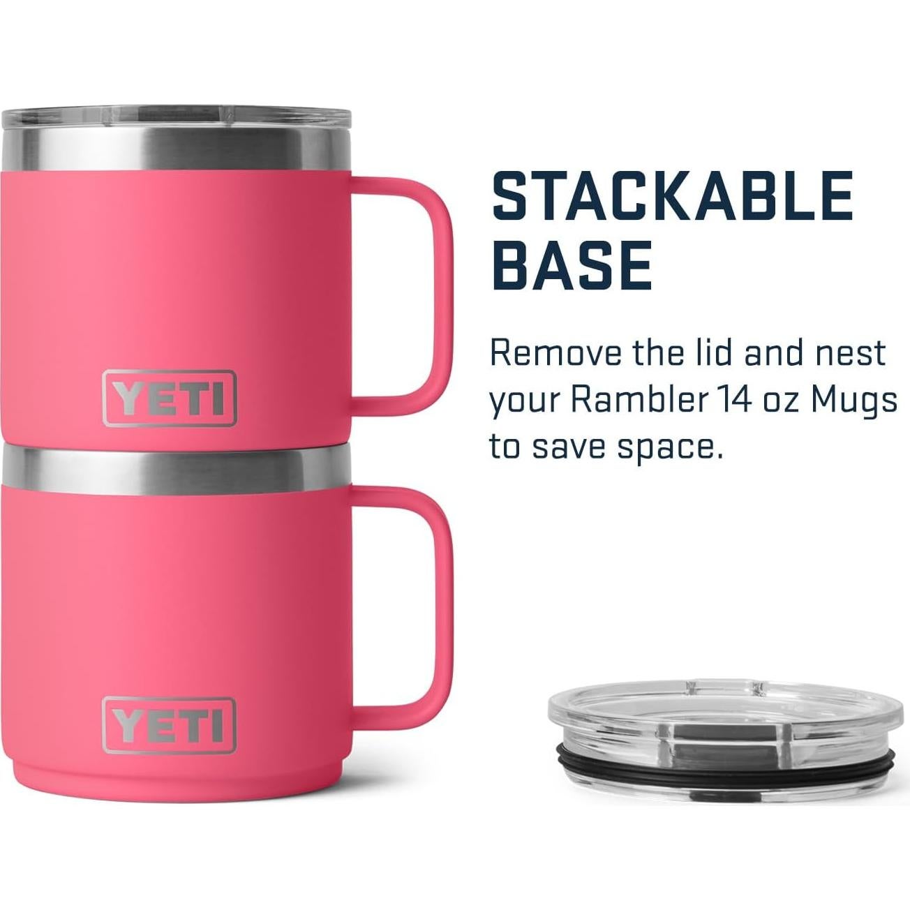 Taza Aislada al Vacío YETI Rambler 14 oz Rosa Tropical
