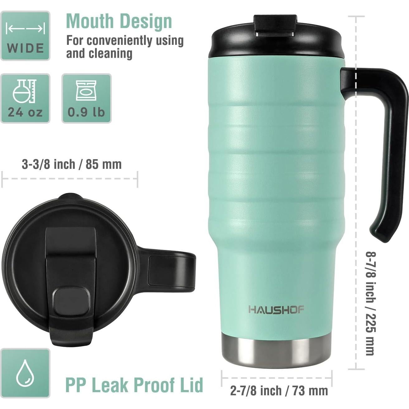 Taza de Viaje HAUSHOF 710 ml Acero Inoxidable Aislada