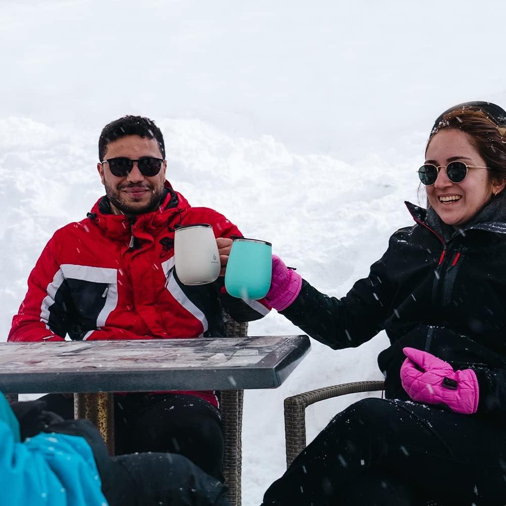 Taza de Café Aislada Ideus 0.47L Doble Pared Cebra Azul