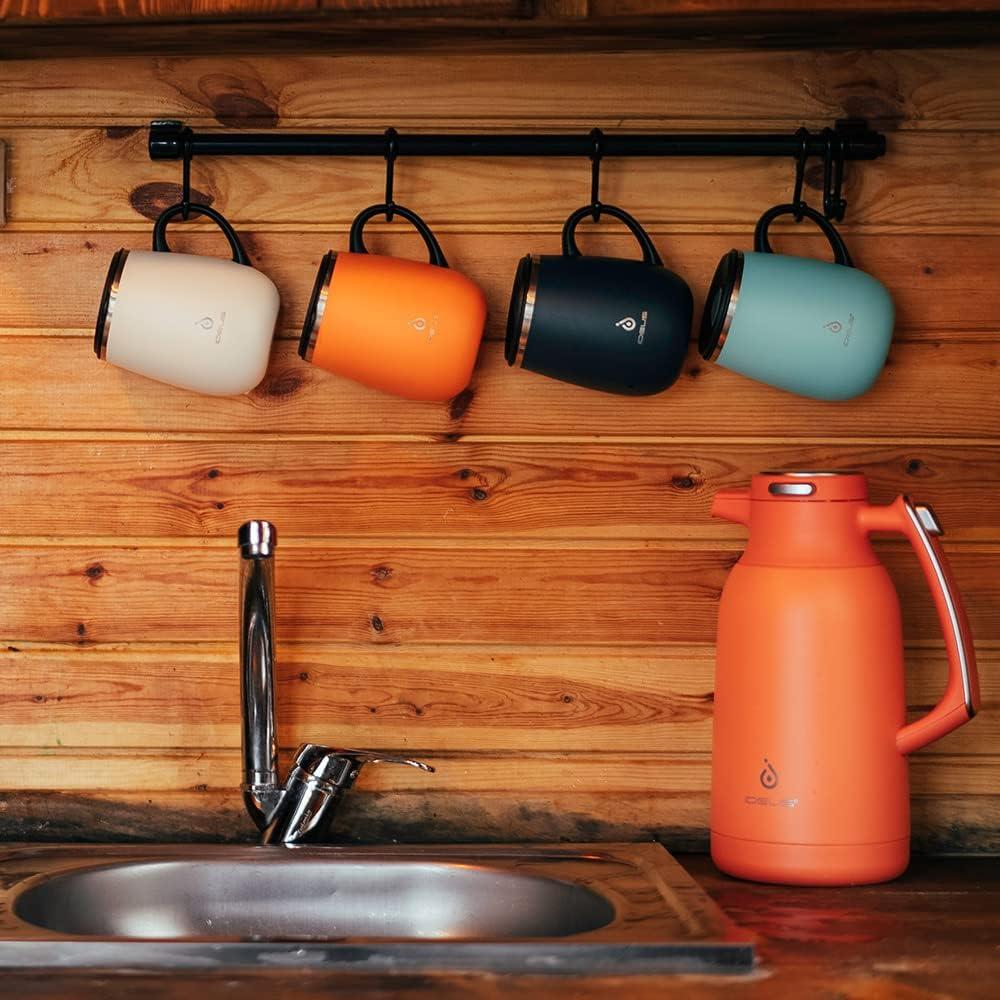 Taza de Café Aislada Ideus 0.47L Doble Pared Cebra Azul