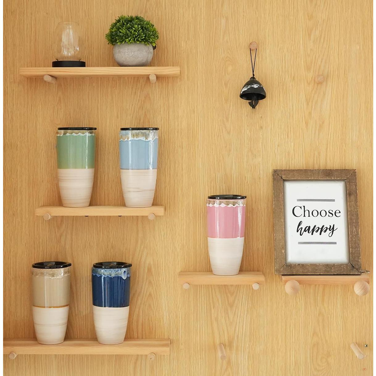 Taza de cerámica Bosmarlin 621 ml azul claro para viajar