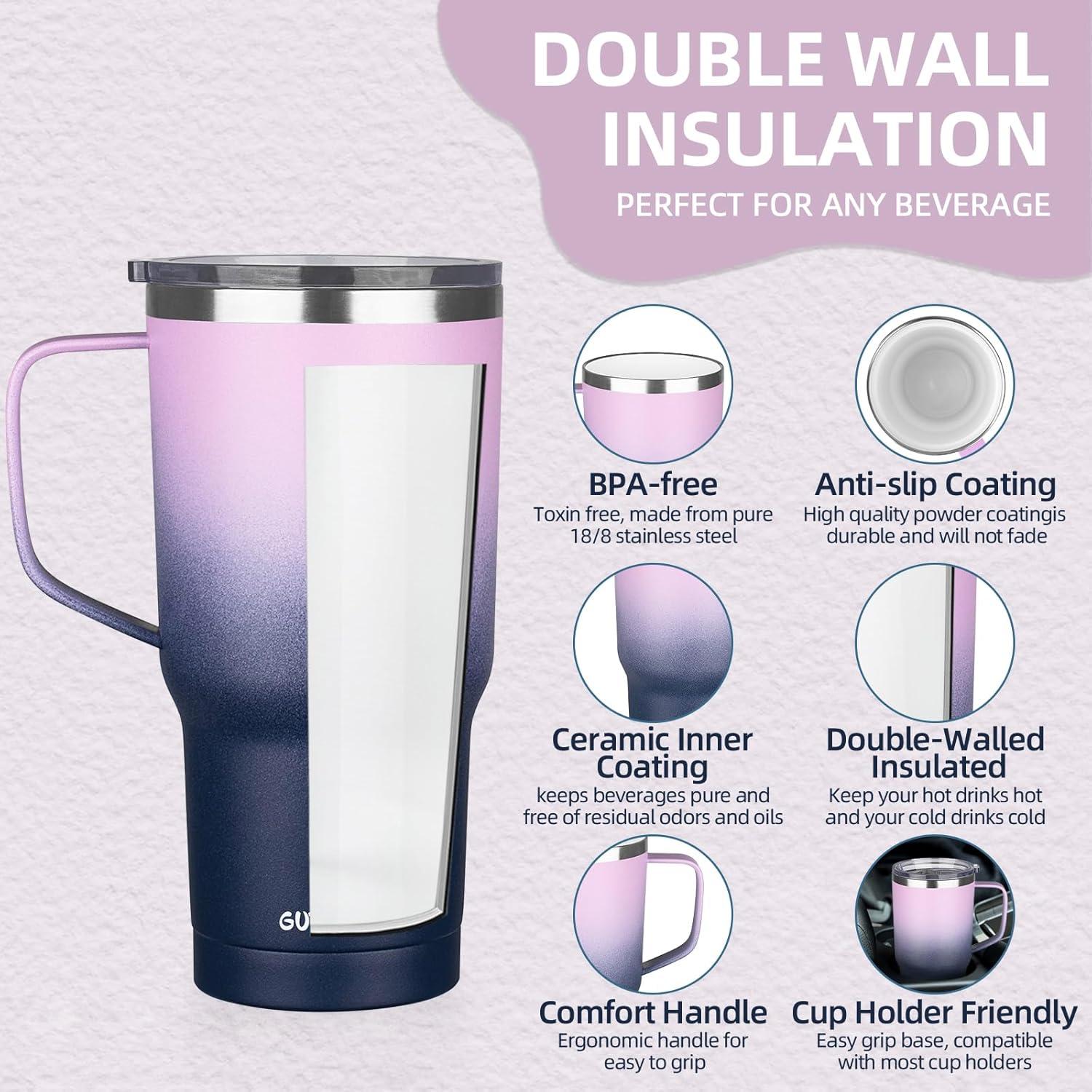 Taza de Café Aislada GUDEMAO 20 oz Cerámica Doble Pared