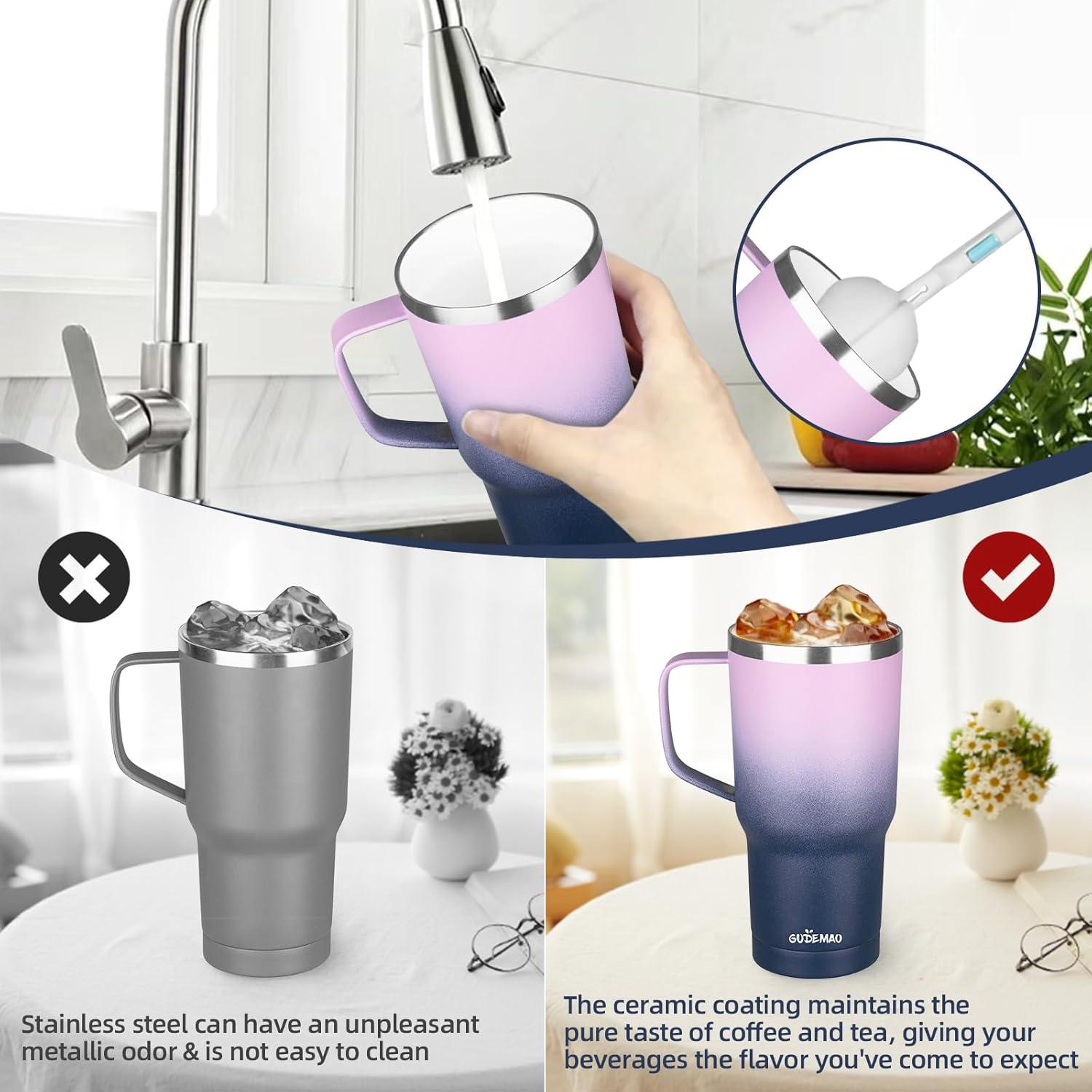 Taza de Café Aislada GUDEMAO 20 oz Cerámica Doble Pared