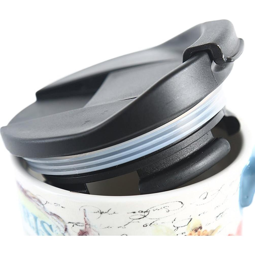 Taza de Cerámica para Viaje Topadorn 0.5L con Tapa y Caja