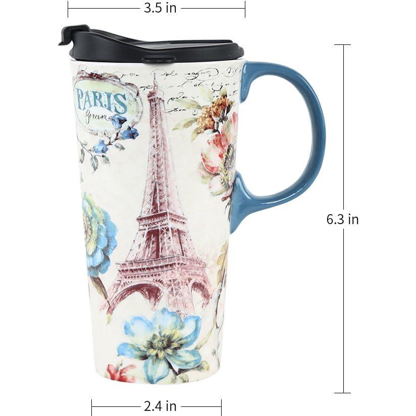 Taza de Cerámica para Viaje Topadorn 0.5L con Tapa y Caja