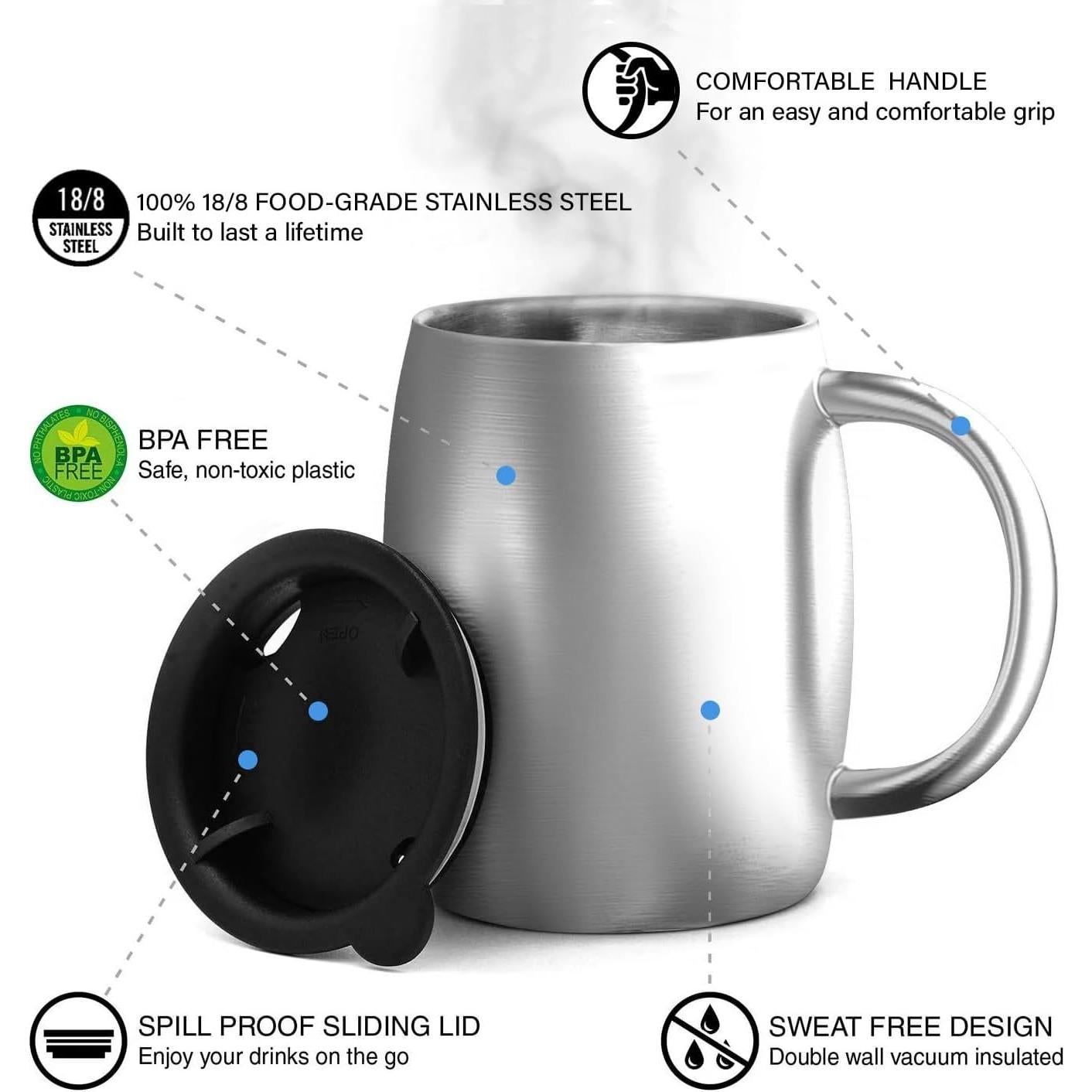 Juego de Tazas de Café Aisladas CHILLOUT LIFE 414 ml - Set de 2