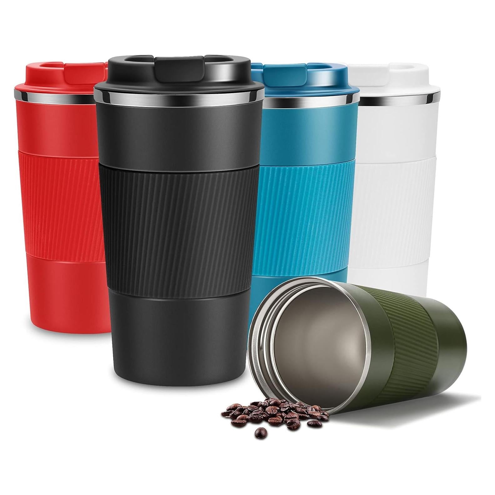 Taza de Café de Viaje YINJAM 500ml Acero Inoxidable Doble Pared