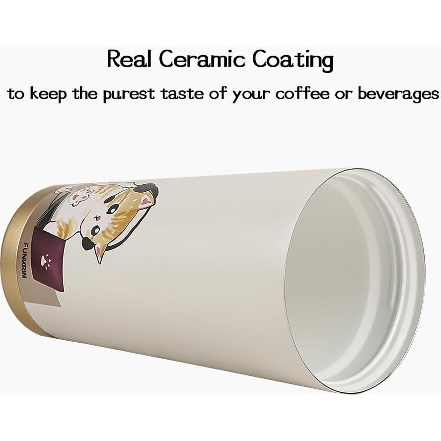 Taza de Viaje Funkrin 473ml Aislada Doble Pared a Prueba de Fugas