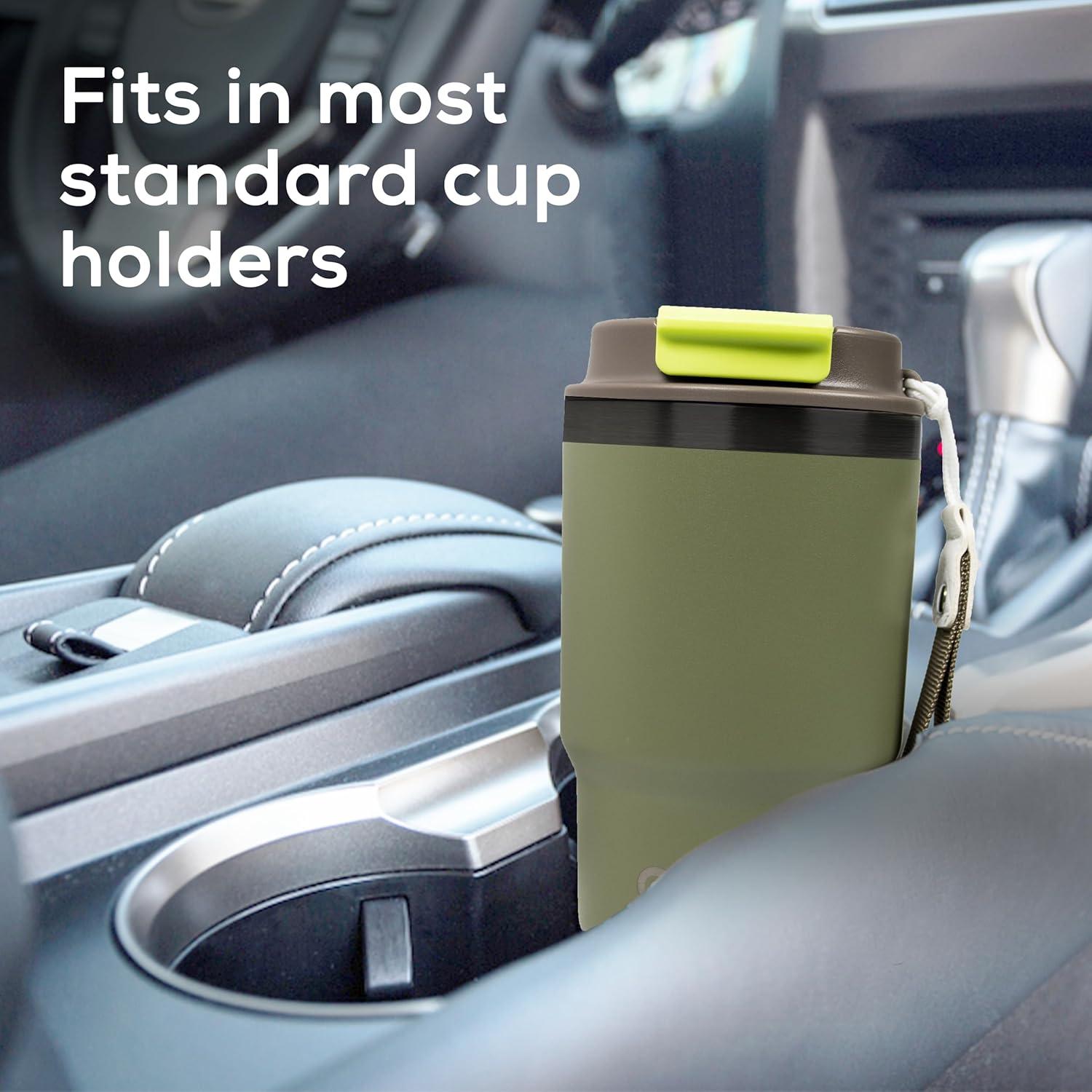 Taza Térmica ADOTEM 16oz Acero Inoxidable Doble Pared Verde Oliva