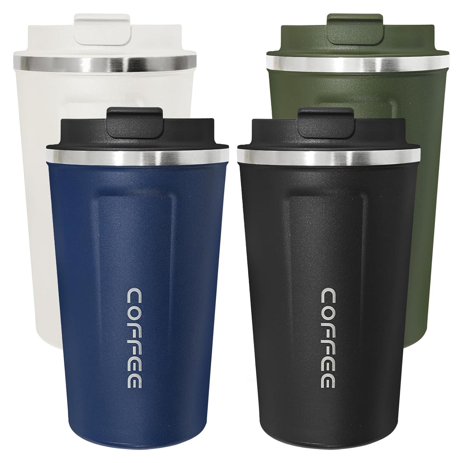 Paquete de 4 Tazas de Café Aisladas 500ml ATZNZIK Multicolor