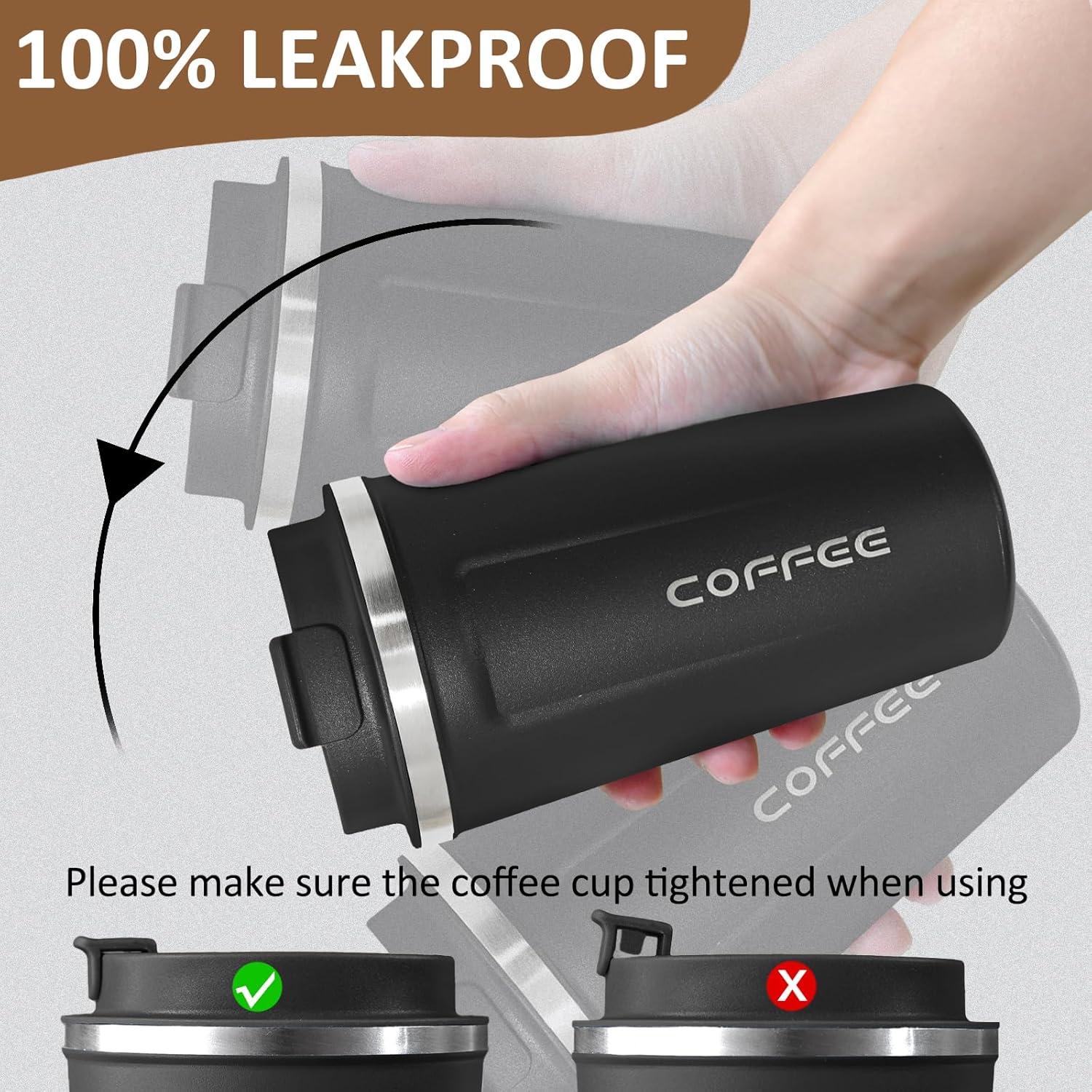 Paquete de 4 Tazas de Café Aisladas 500ml ATZNZIK Multicolor