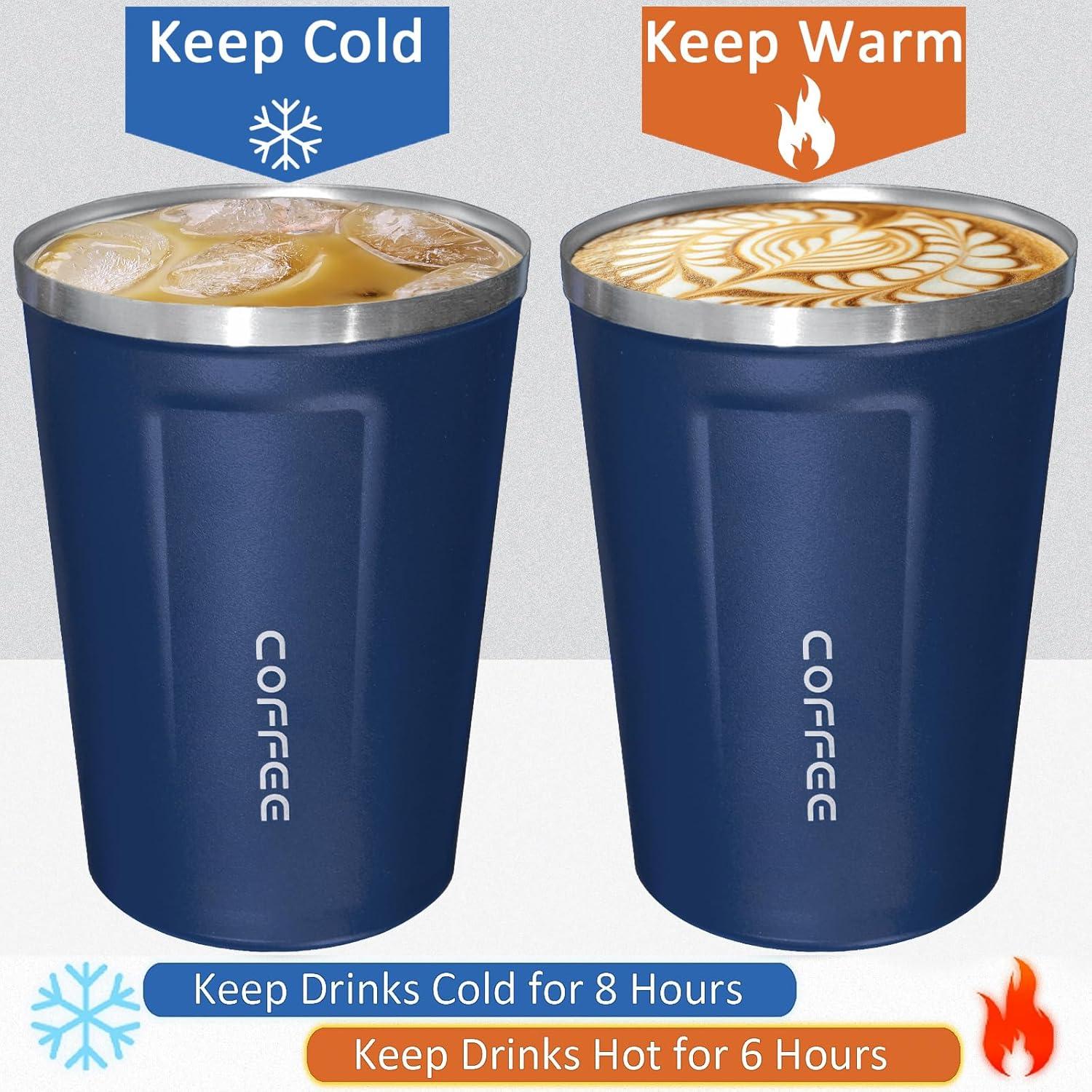 Paquete de 4 Tazas de Café Aisladas 500ml ATZNZIK Multicolor