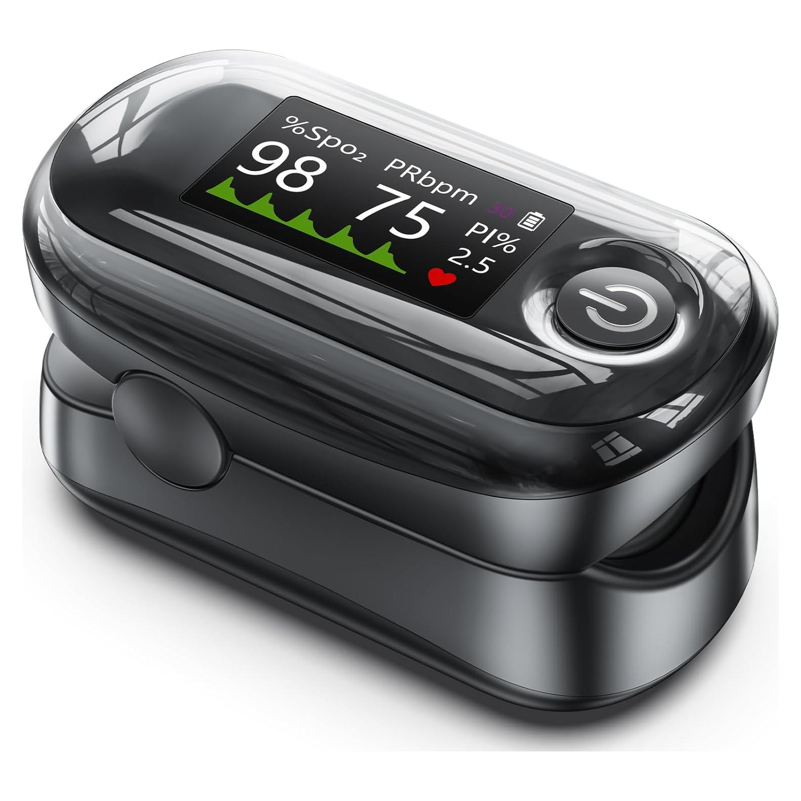 Oxímetro de Pulso Alecaremed YM301 con Pantalla OLED y Memoria