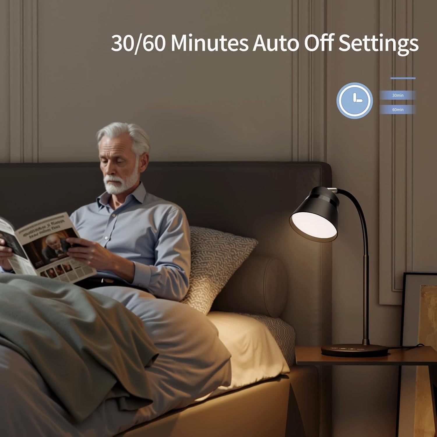 Lámpara de Escritorio LED AXX TU08 Negra 650 Lúmenes 3 Modos