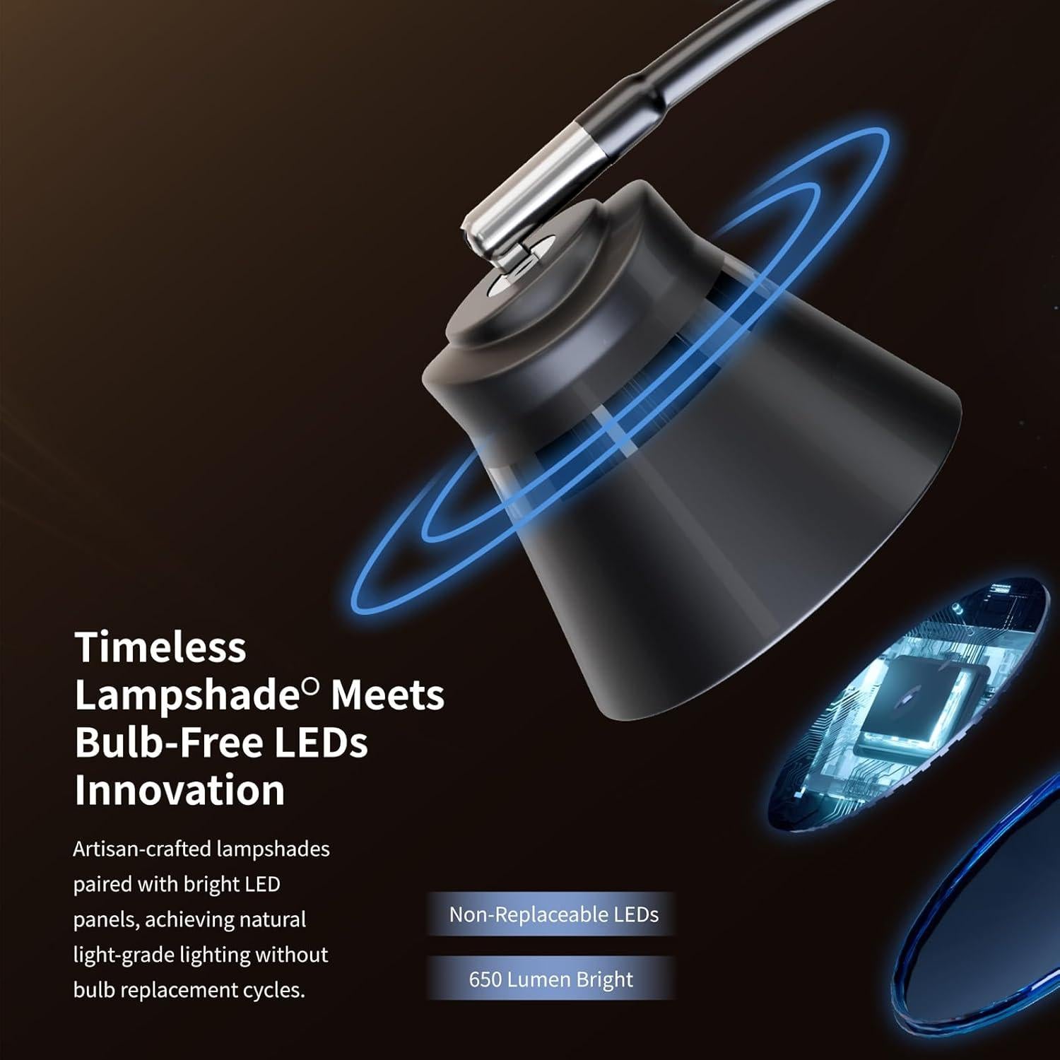 Lámpara de Escritorio LED AXX TU08 Negra 650 Lúmenes 3 Modos