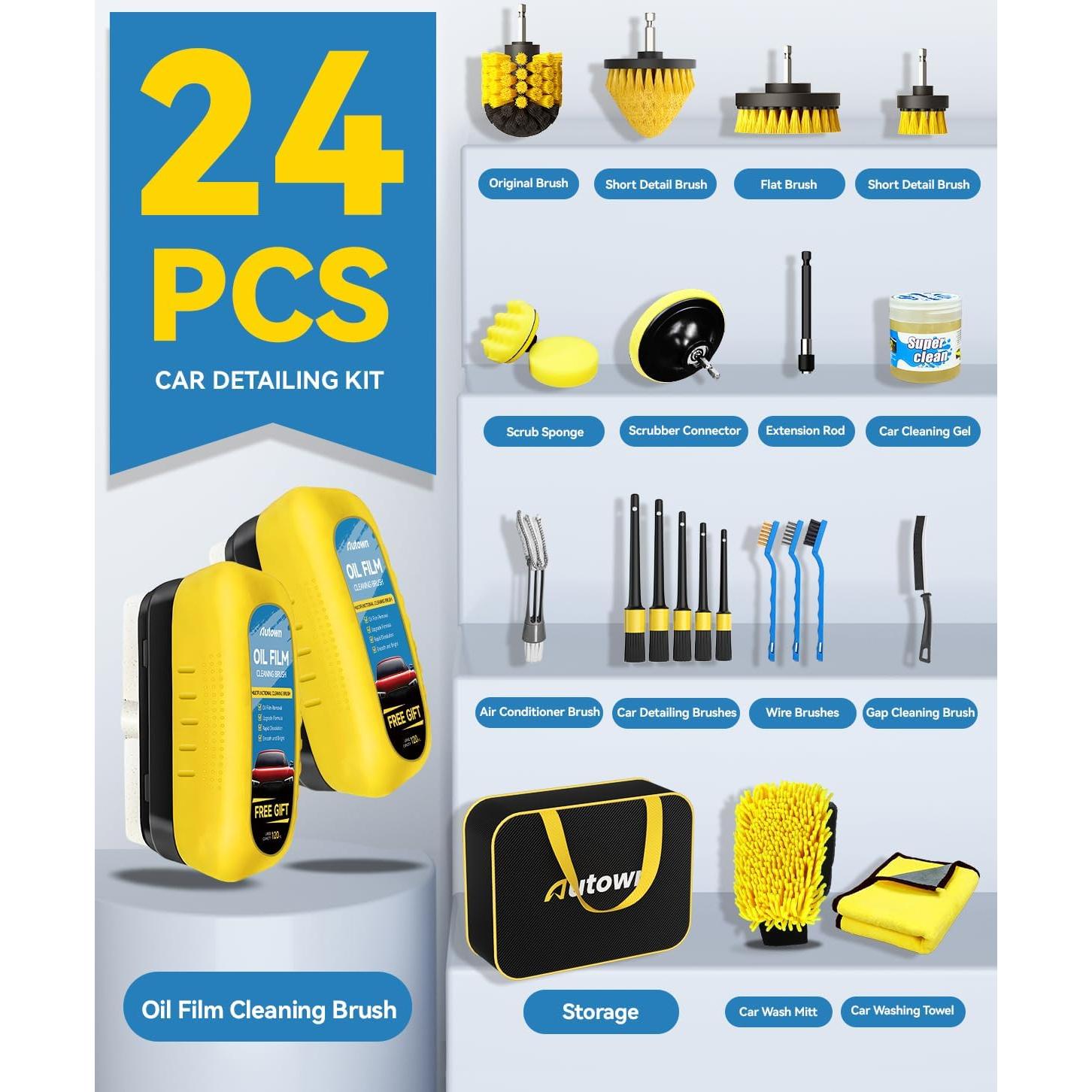 Kit de Limpieza de Automóviles 24 Piezas AUTOWN CWCK46B