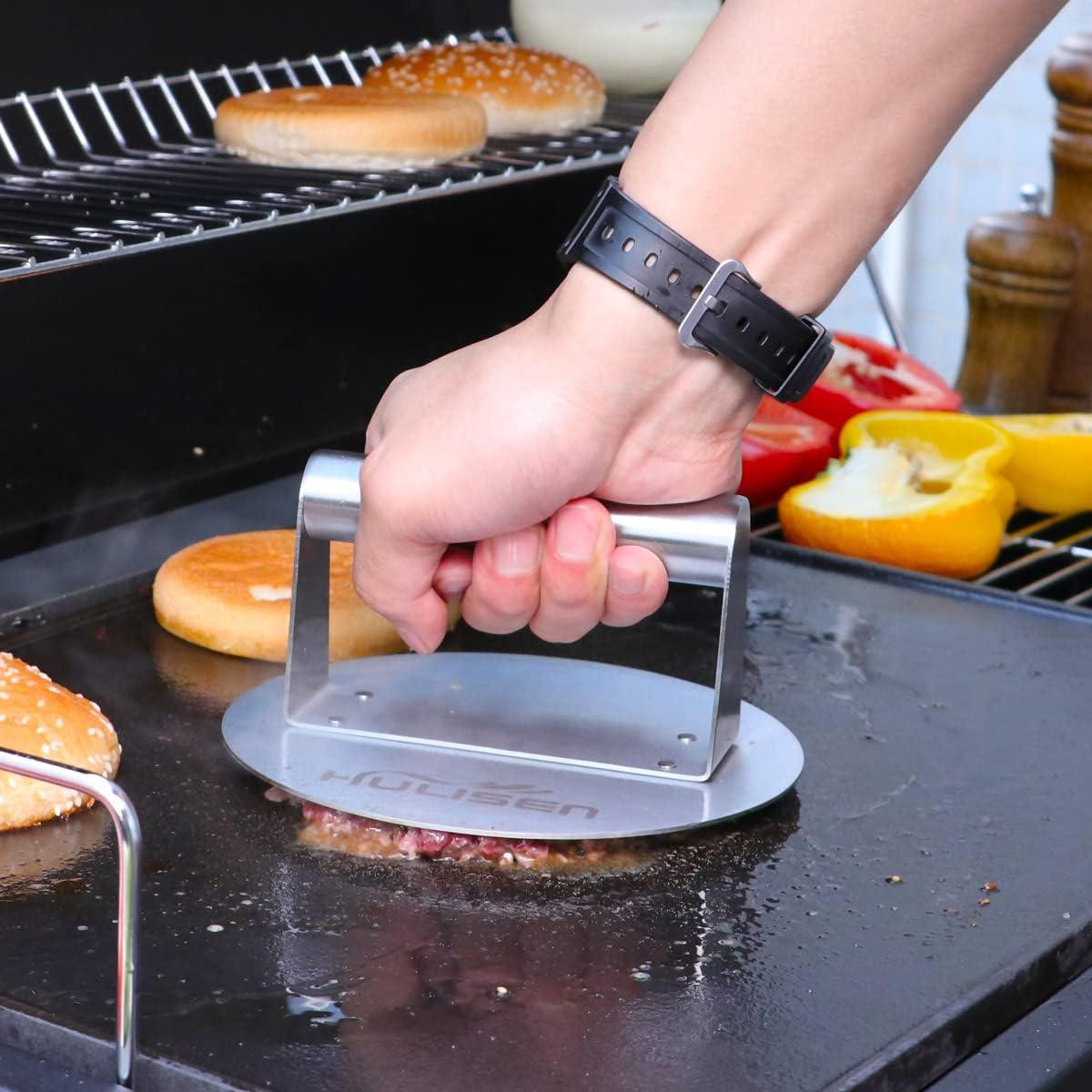 Prensa de Hamburguesas HULISEN Acero Inoxidable 15.7 cm