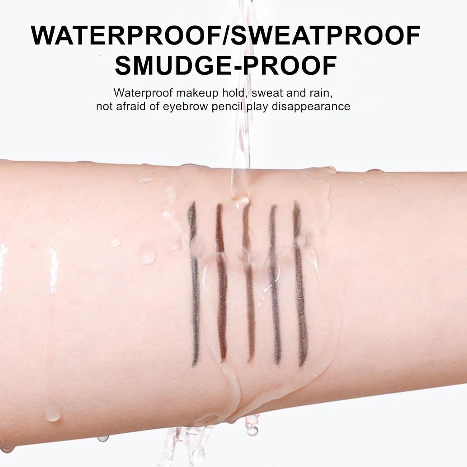 Micro Brow Pencil,1Pack Professional Ash Brown Pencil,1.5mm Tltra Thip Tip Eyebrow Pencils for Women Waterproof Sweatproof Smudgeproof,with Spoolie Brush,White.