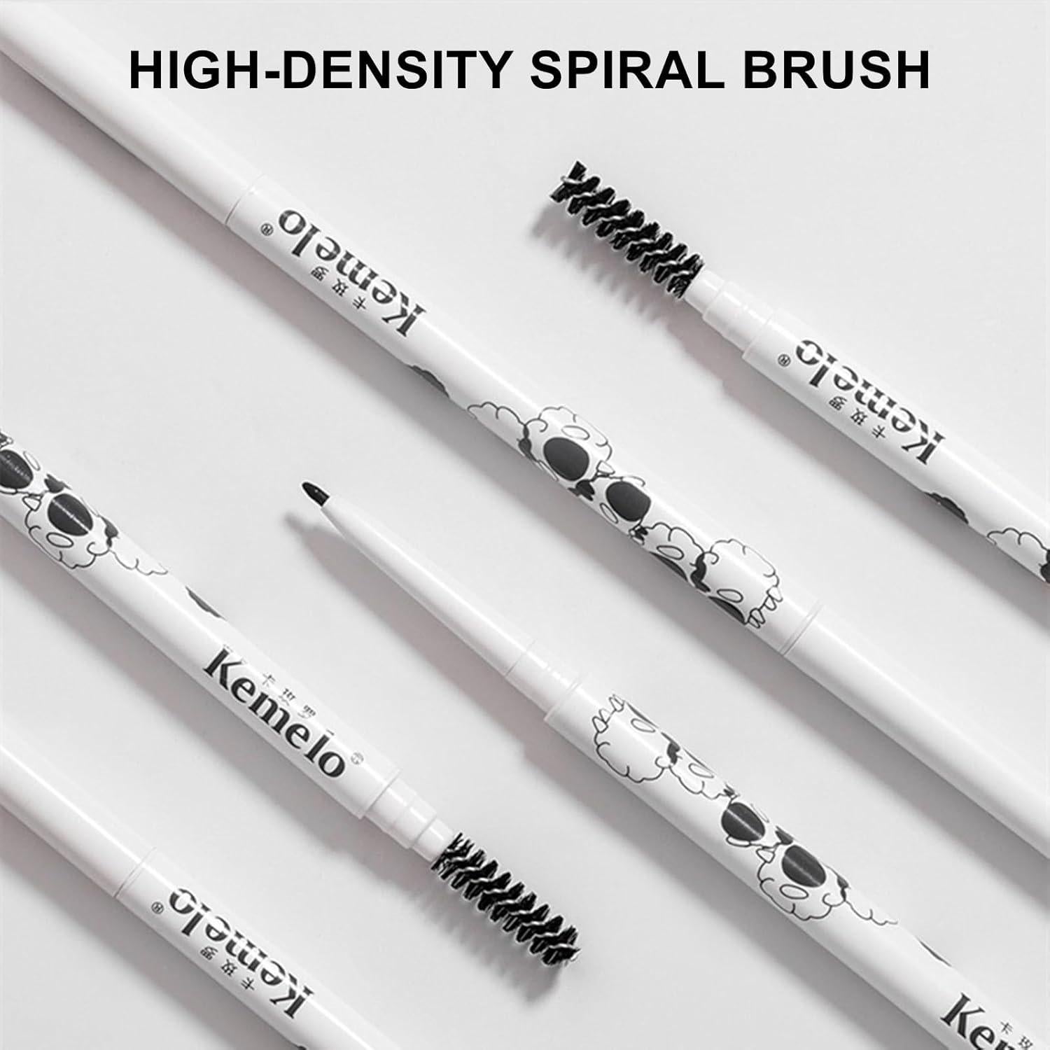 Micro Brow Pencil,1Pack Professional Ash Brown Pencil,1.5mm Tltra Thip Tip Eyebrow Pencils for Women Waterproof Sweatproof Smudgeproof,with Spoolie Brush,White.
